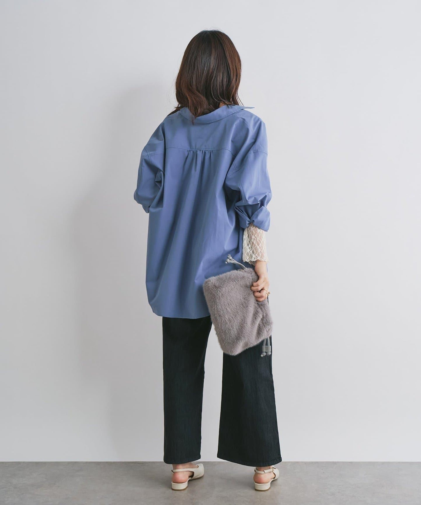 抽繩寬鬆牛仔褲