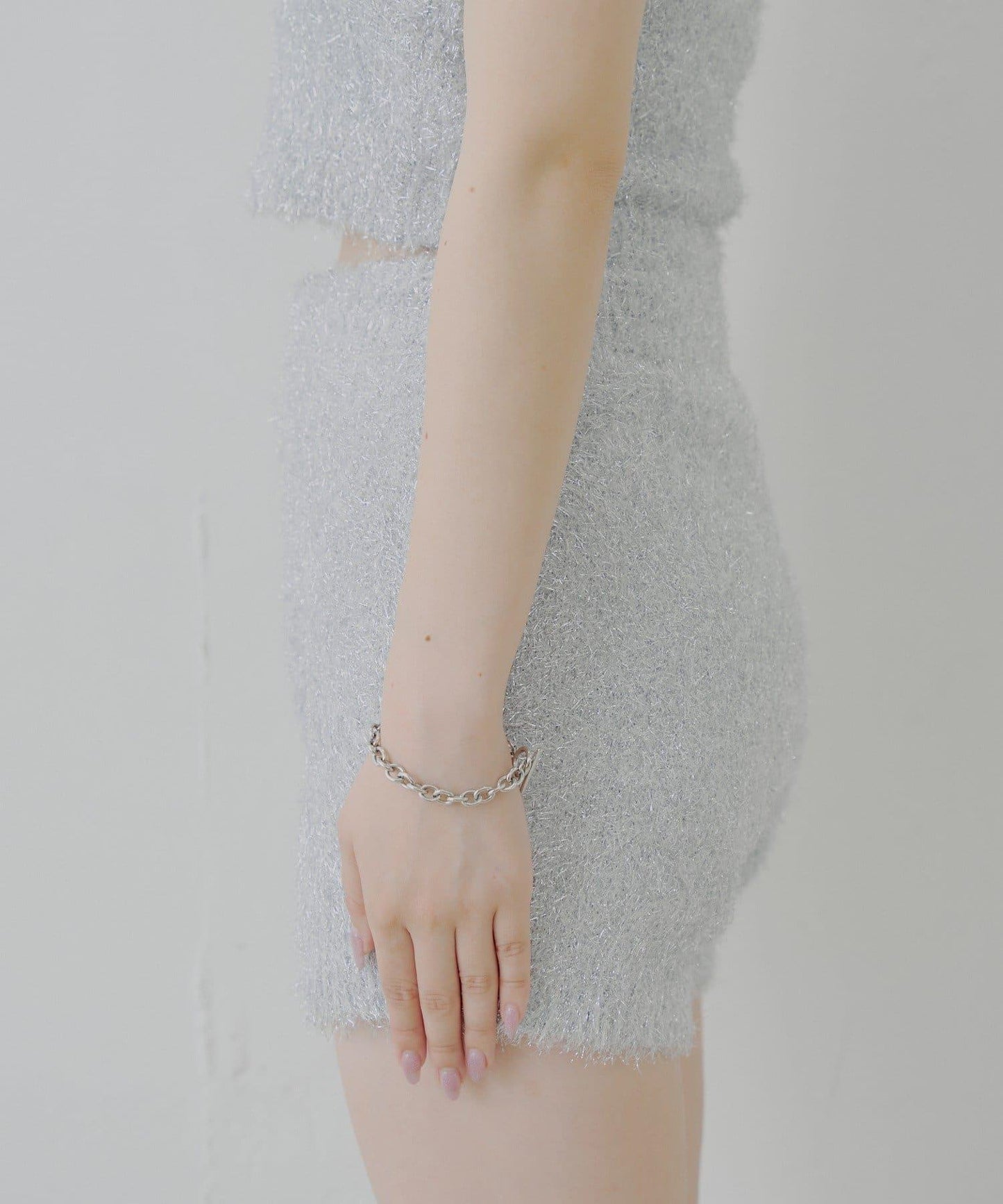 【Chico】亮片長毛針織短褲