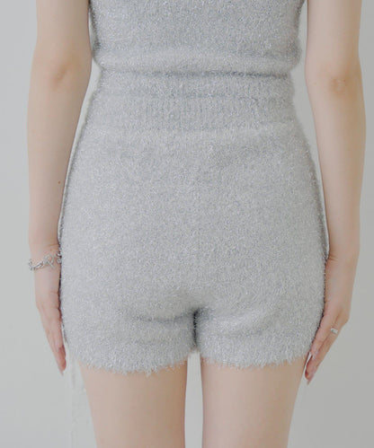 【Chico】亮片長毛針織短褲