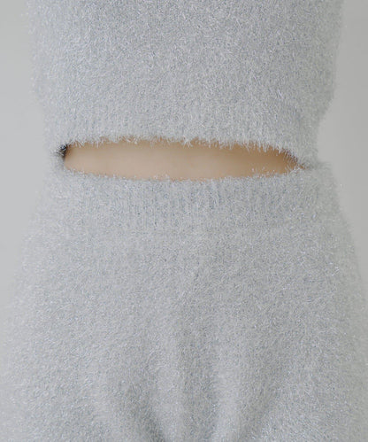 【Chico】亮片長毛針織短褲