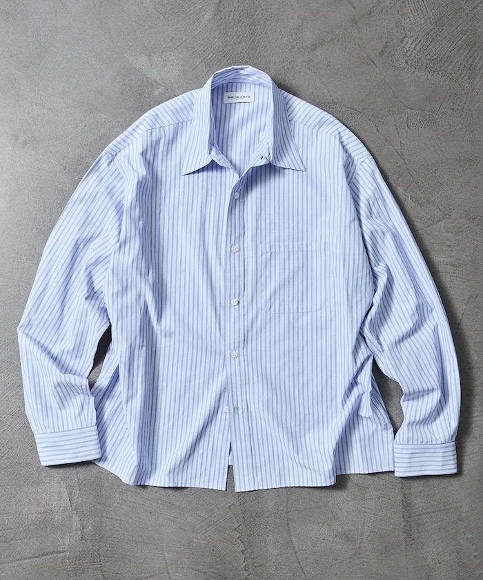 常規領盒型條紋襯衫