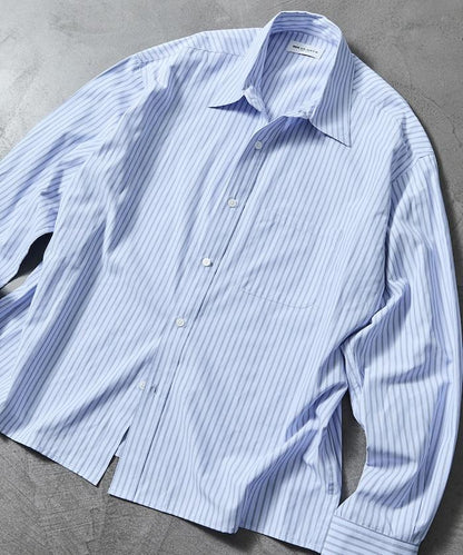 常規領盒型條紋襯衫