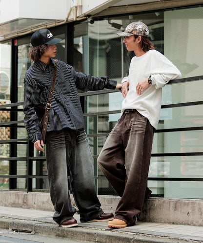 常規領盒型條紋襯衫