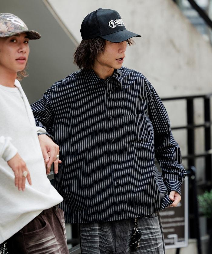 常規領盒型條紋襯衫