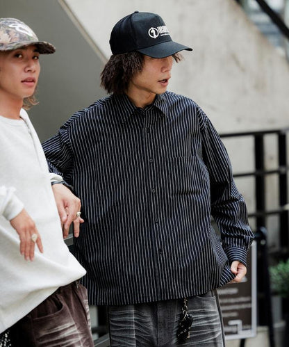 常規領盒型條紋襯衫