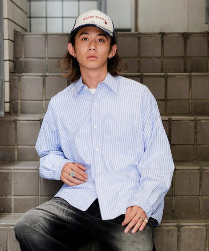 常規領盒型條紋襯衫