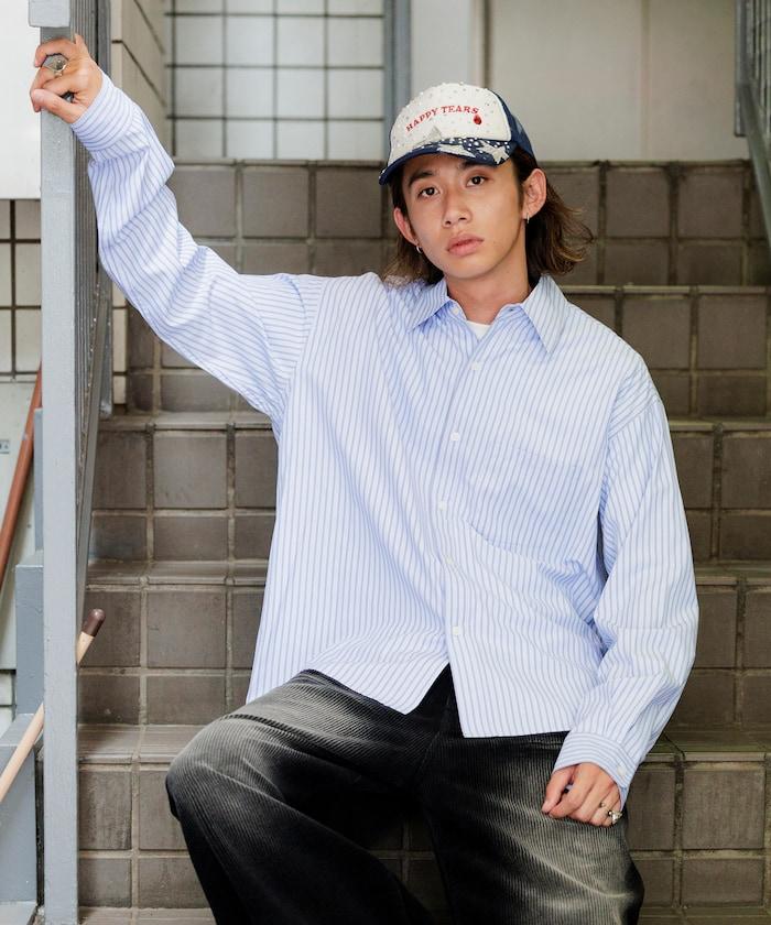 常規領盒型條紋襯衫