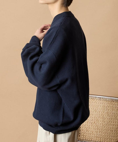 寬鬆版型休閒風汗衫風格亨利領針織衫