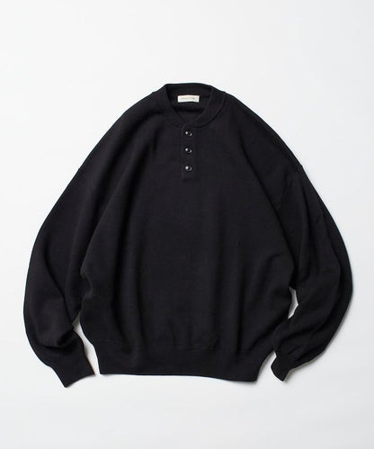 寬鬆版型休閒風汗衫風格亨利領針織衫