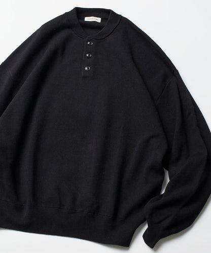 寬鬆版型休閒風汗衫風格亨利領針織衫