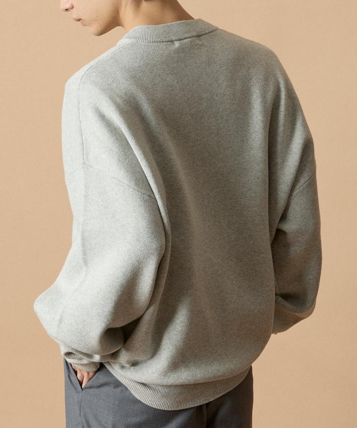 寬鬆版型休閒風汗衫風格亨利領針織衫