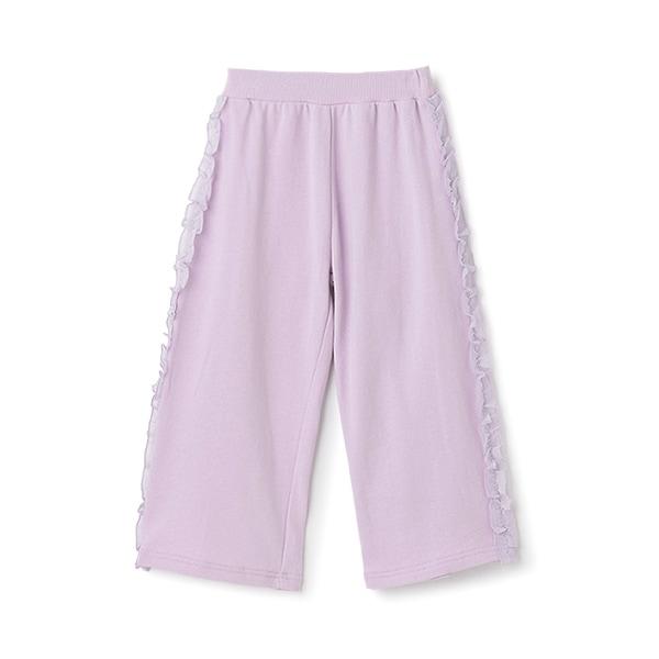 【防起球加絨】側邊荷葉邊寬鬆版型衛褲