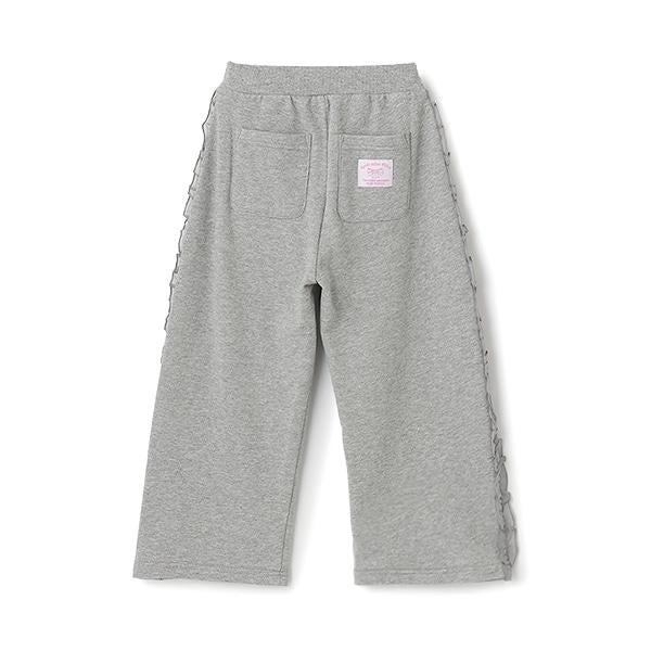 【防起球加絨】側邊荷葉邊寬鬆版型衛褲