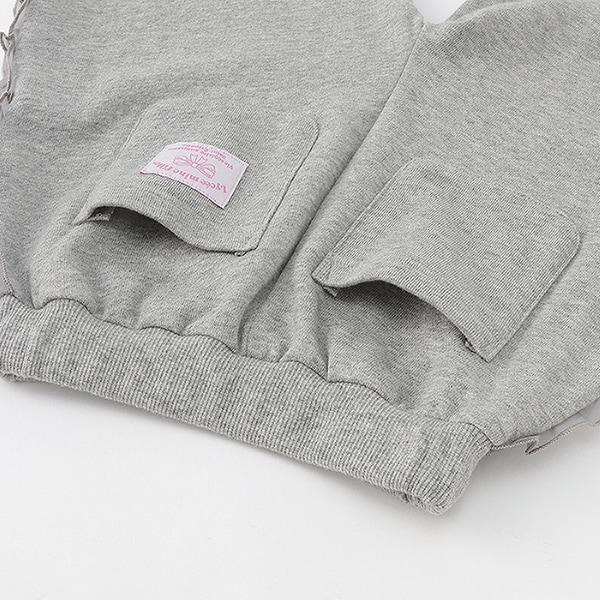 【防起球加絨】側邊荷葉邊寬鬆版型衛褲