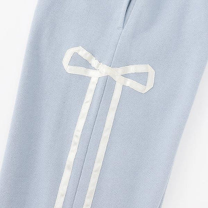 【可成套搭配】【防起球內襯】蝴蝶結裝飾寬腿褲