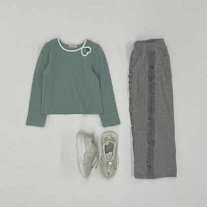 【防起球加絨】側邊荷葉邊寬鬆版型衛褲