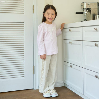 【防起球加絨】側邊荷葉邊寬鬆版型衛褲