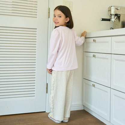 【防起球加絨】側邊荷葉邊寬鬆版型衛褲