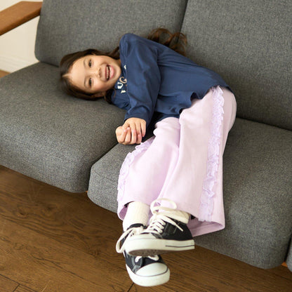 【防起球加絨】側邊荷葉邊寬鬆版型衛褲