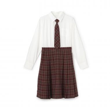 【畢業服】拼接長袖連衣裙