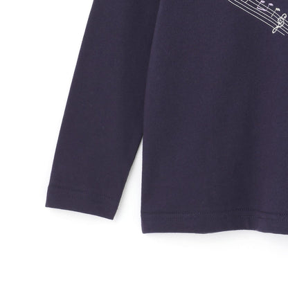 愛心與音樂圖案長袖T恤