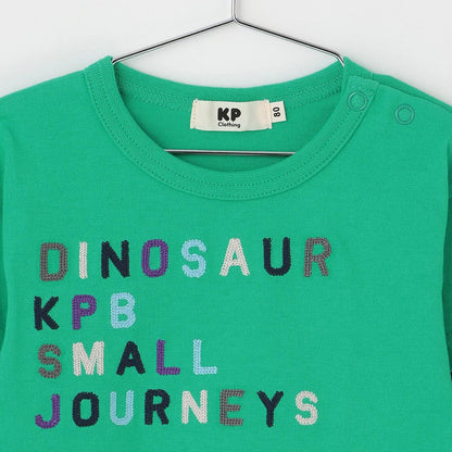 恐龍刺繡假兩件長袖T恤