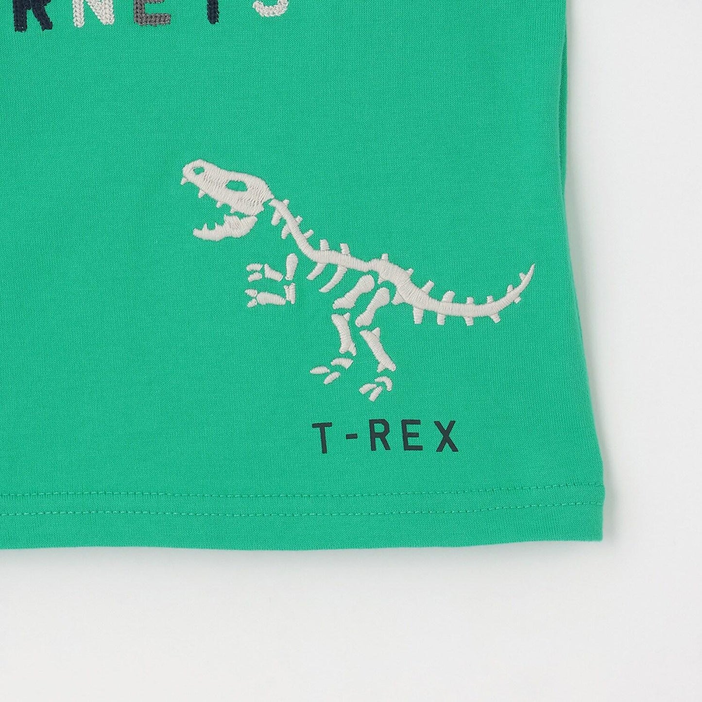 恐龍刺繡假兩件長袖T恤