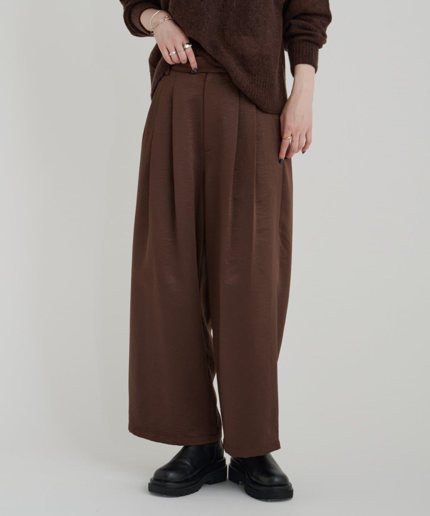 【sato企劃】緞面長褲