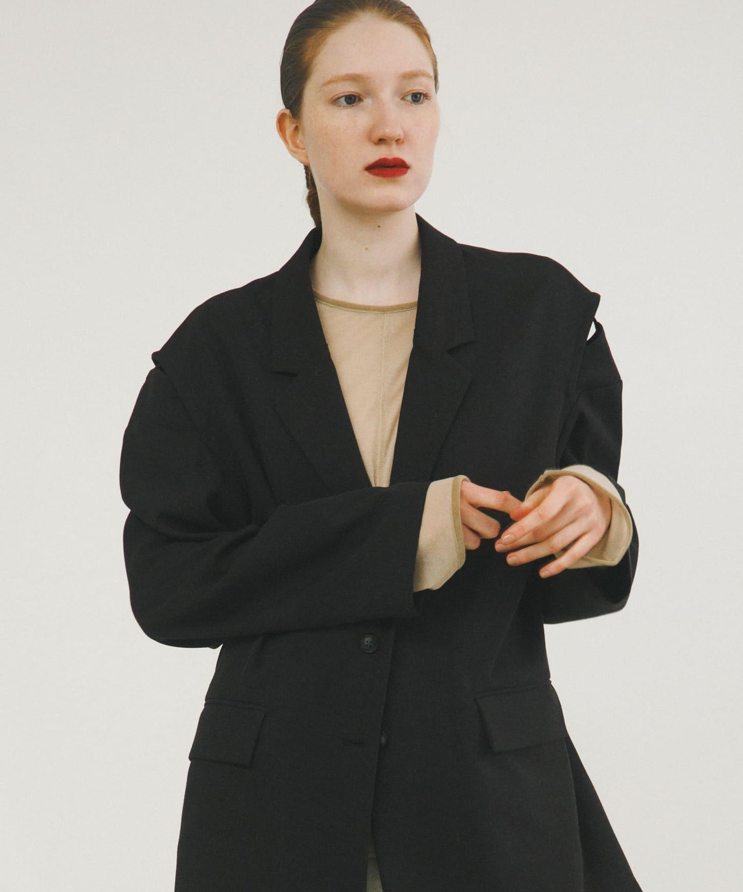 拼接天鵝絨透視T恤