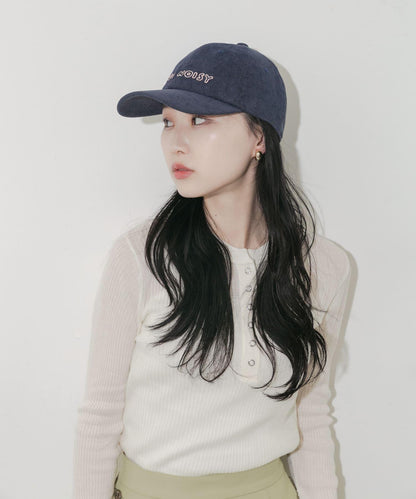 燈芯絨標誌棒球帽