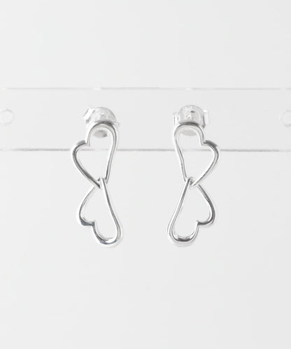 雙心形耳釘