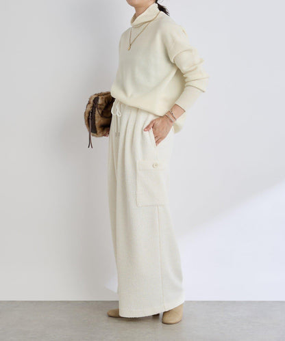 【打造時尚造型】剪裁粗花呢寬腿褲