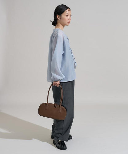 泡芙袖蝴蝶結兩穿襯衫