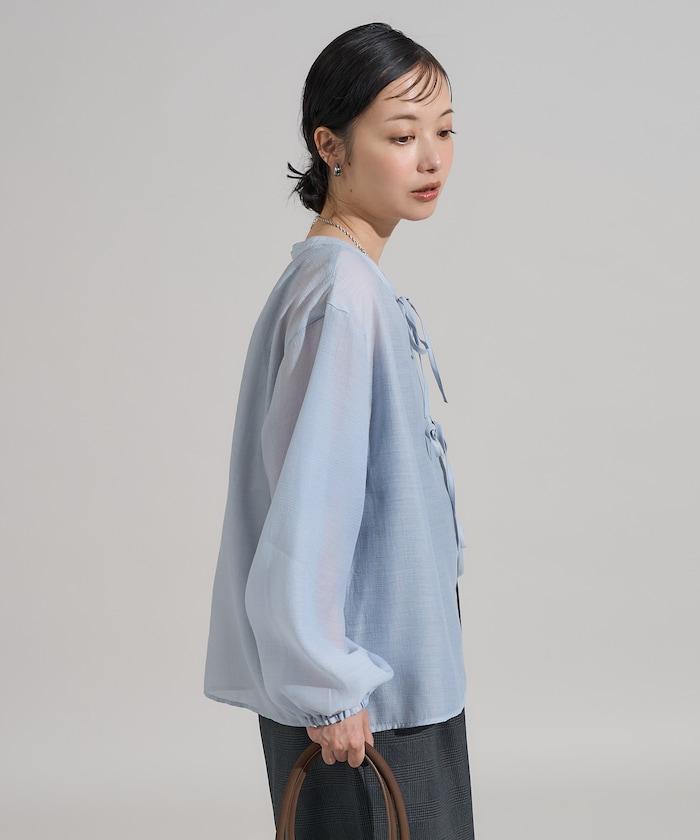 泡芙袖蝴蝶結兩穿襯衫