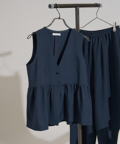 【3件套單品～トリオット系列～】荷葉邊下襬馬甲三件套