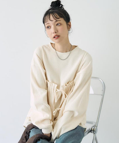 【套裝商品】華夫格長袖T恤與吊帶背心套裝