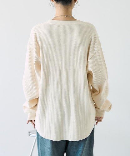 【套裝商品】華夫格長袖T恤與吊帶背心套裝