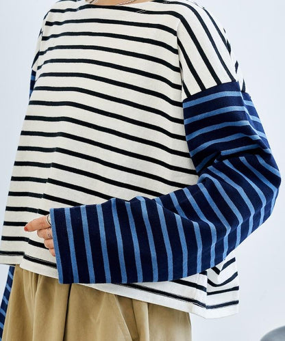 拼接條紋上衣