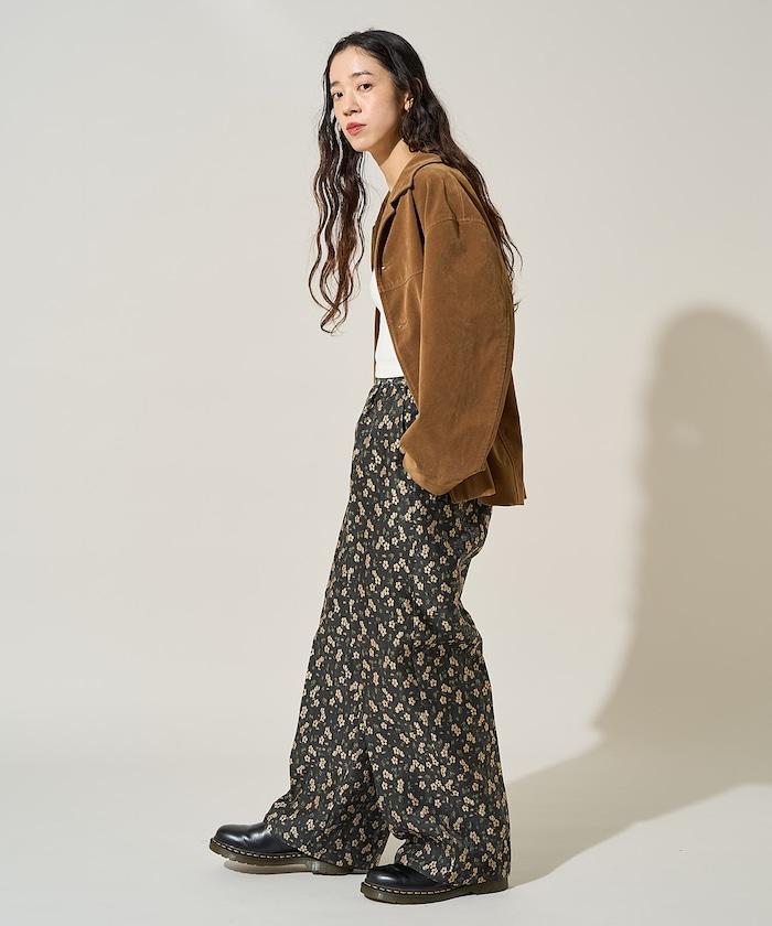 花卉提花長褲＜可搭配套裝＞