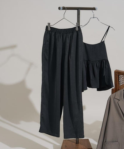 緞面褶皺休閒長褲<可搭配套裝>