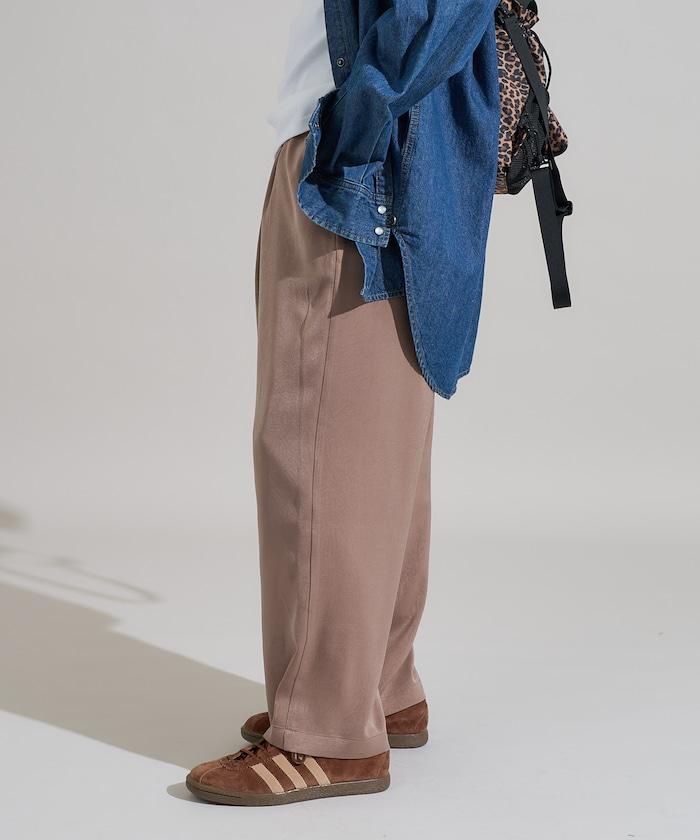 緞面褶皺休閒長褲<可搭配套裝>