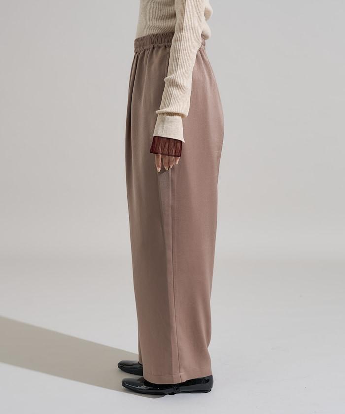 緞面褶皺休閒長褲<可搭配套裝>