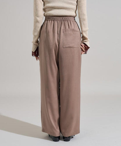 緞面褶皺休閒長褲<可搭配套裝>