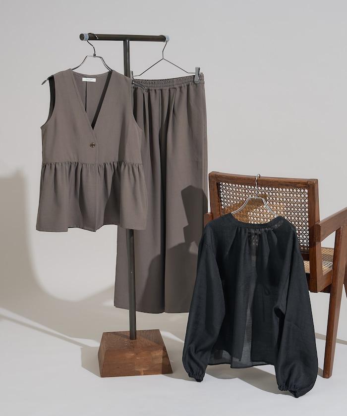 【3件套單品～トリオット系列～】荷葉邊下襬馬甲三件套