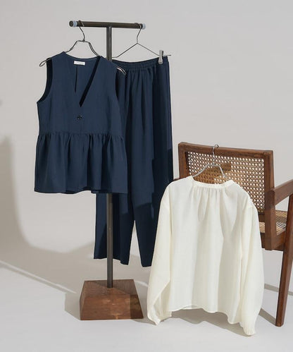 【3件套單品～トリオット系列～】荷葉邊下襬馬甲三件套