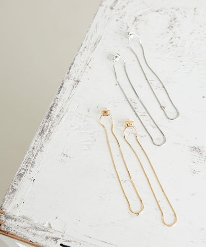 長橢圓鏈條耳環