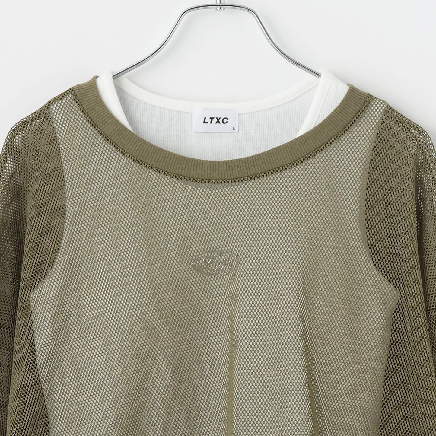 【LTXC】帶內搭網紗T恤