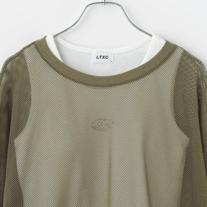 【LTXC】帶內搭網紗T恤