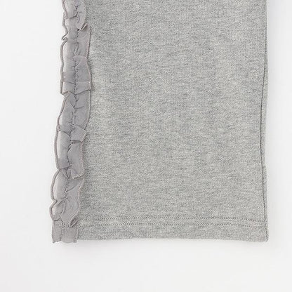 【防起球加絨】側邊荷葉邊寬鬆版型衛褲