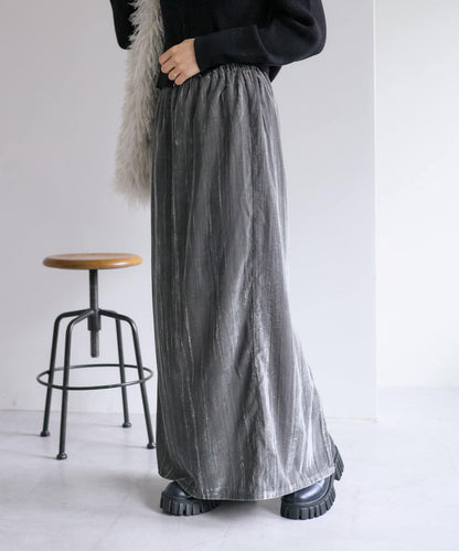 【w closet】天鵝絨直筒裙